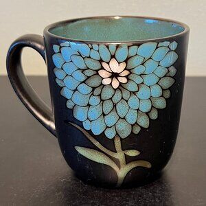 Gibson Home Designs GARDENIA CAFE Stoneware Mug ~ Turquoise Flower